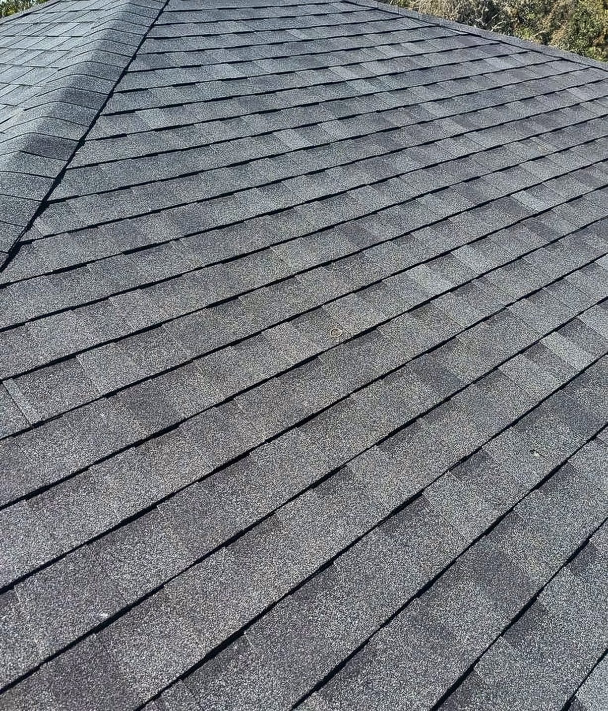 A Bradenton roof installed by Providential Roofing in Atlas Pinnacle Pristine black architectural shingles