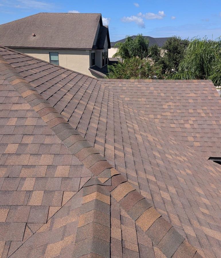 Atlas Cool Coral Canyon shingle roof installed by Providential Roofing in Palmetto, Florida
