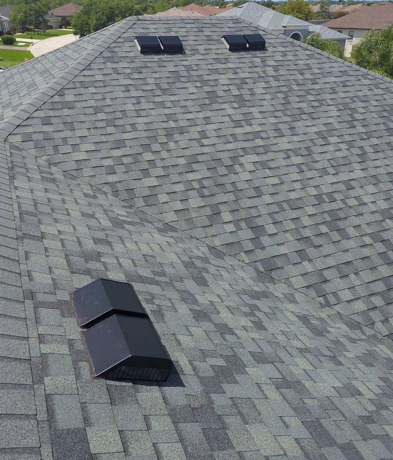 Duration Estate Grey shingle roof installed by Providential Roofing in Parrish, Florida