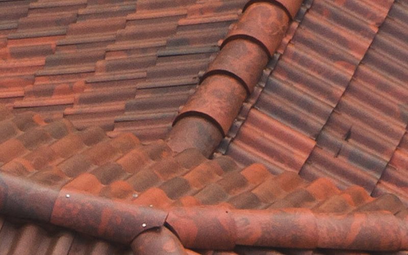 Close-up of Brava Spanish Barrel composite roof tile