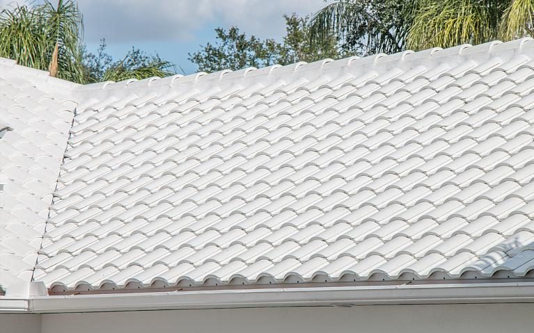 White Crown Sanibel concrete barrel tile roof